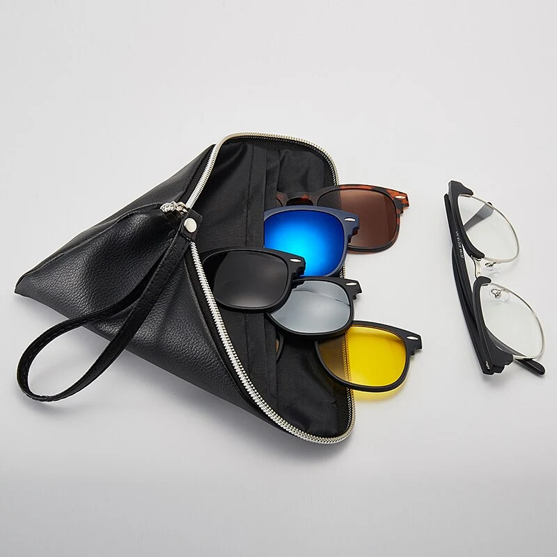 6-In-1-Men-Women-Polarized-Optical-Magnetic-Sunglasses-Clip-Magnet-Clip-on-Sunglasses-Polaroid-Clip